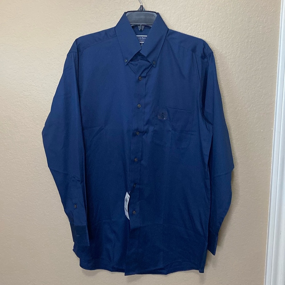 Men’s Club Room Regular Fit Performance Button Down Shirt 100% Cotton Nwt